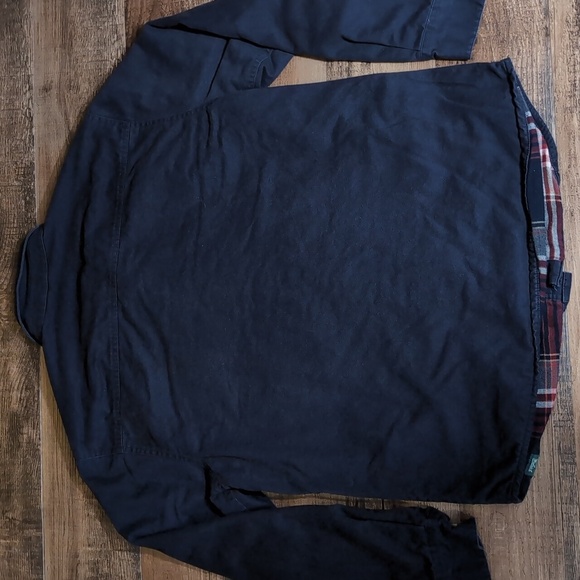 Woolrich Green Label Flannel Lined Shirt Jacket Size Large In Deep Navy Blue - Picture 6 of 12
